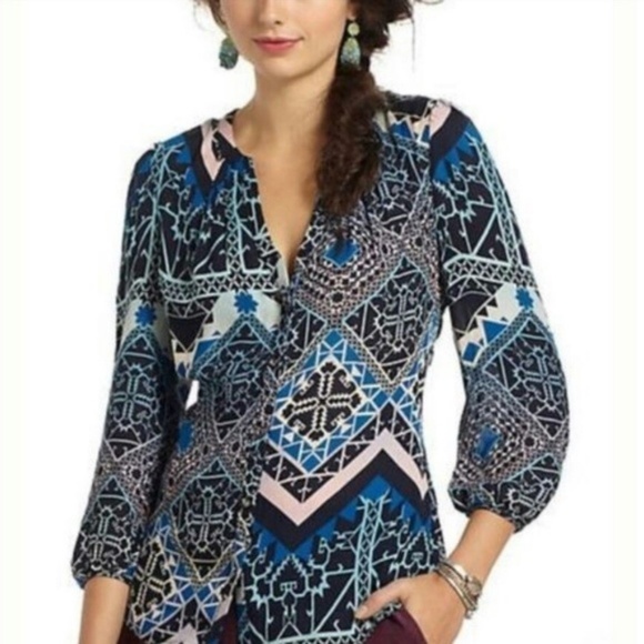 Anthropologie Tops - Anthropologie Leifsdottir Silk Jerez Print Top 2